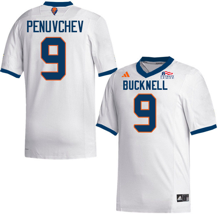 Bucknell Bison #9 Nicholas Penuvchev College Football Jerseys,Uniforms-White